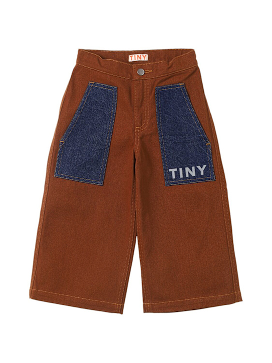 Tiny Cottons: Cotton twill pants - ブラウン - kids-girls_0 | Luisa Via Roma