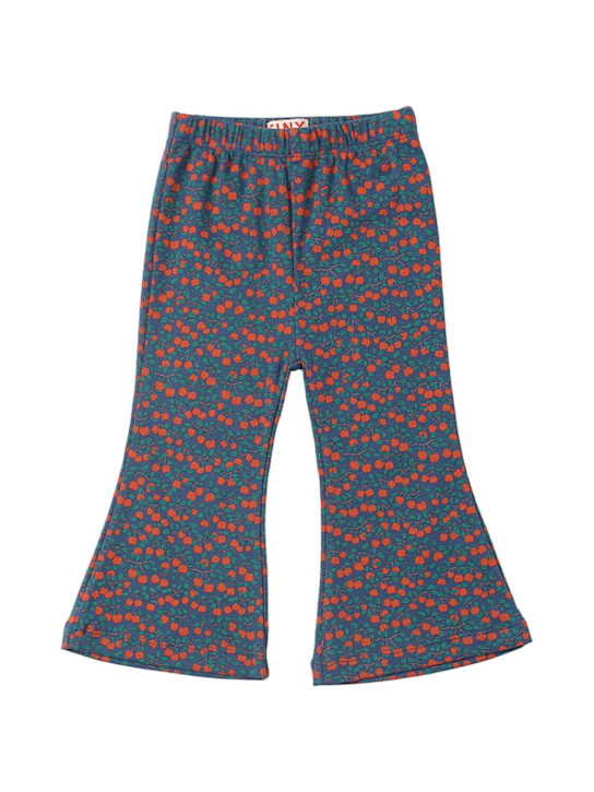 Tiny Cottons: Pantaloni svasati in cotone organico a costine - Blu - kids-girls_0 | Luisa Via Roma