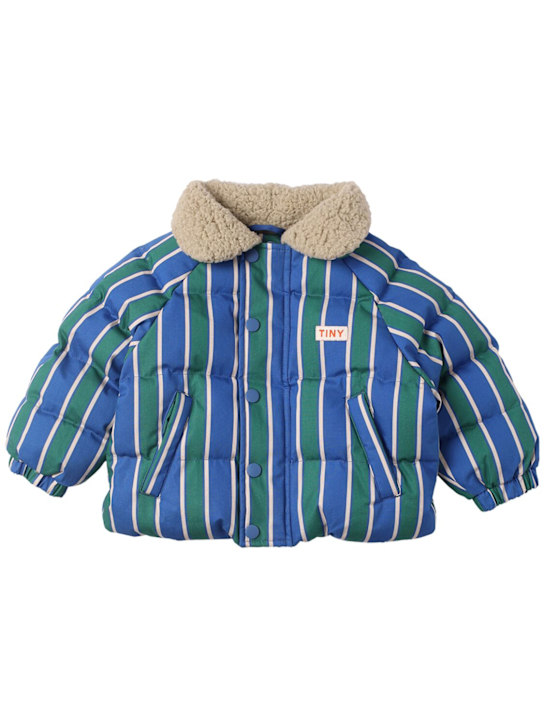 Tiny Cottons: Color block cotton puffer jacket - Multicolor - kids-boys_0 | Luisa Via Roma