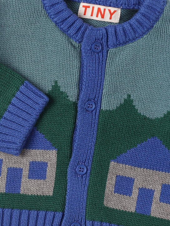 Tiny Cottons: Wool & cotton knit cardigan - Multicolor - kids-boys_1 | Luisa Via Roma