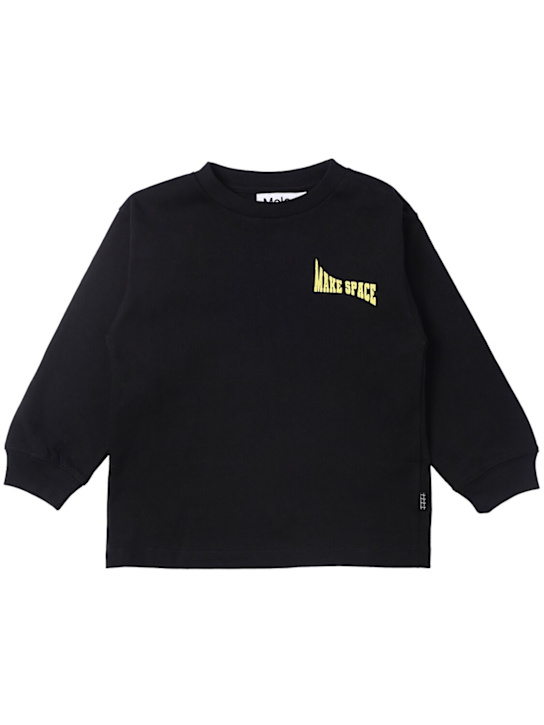 Molo: Organic cotton sweatshirt - ブラック - kids-girls_0 | Luisa Via Roma