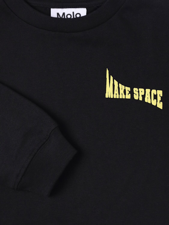 Molo: Organic cotton sweatshirt - ブラック - kids-girls_1 | Luisa Via Roma