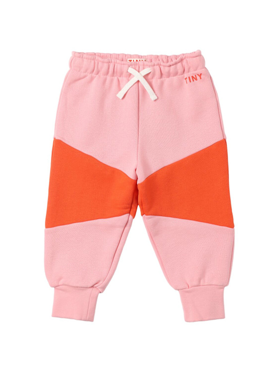 Tiny Cottons: Pantaloni in felpa di cotone organico - Rosa - kids-girls_0 | Luisa Via Roma