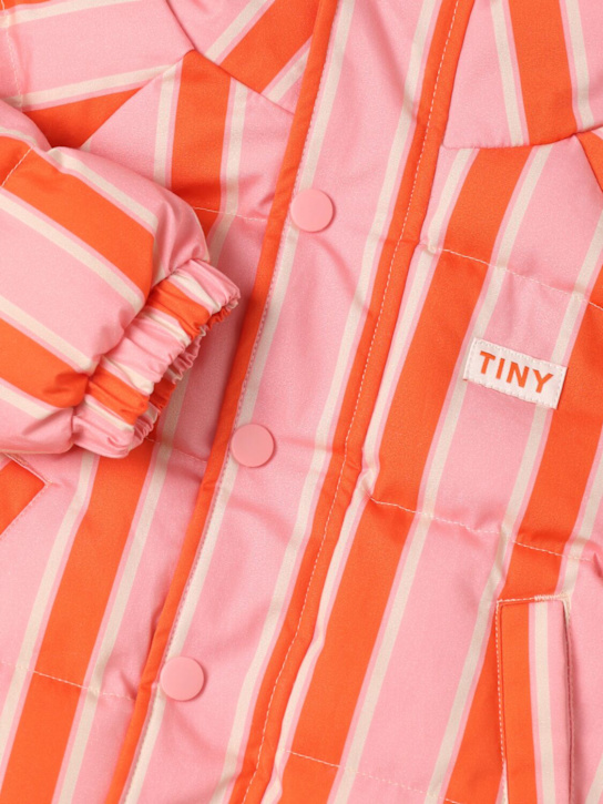 Tiny Cottons: Striped cotton puffer jacket - ピンク/オレンジ - kids-girls_1 | Luisa Via Roma