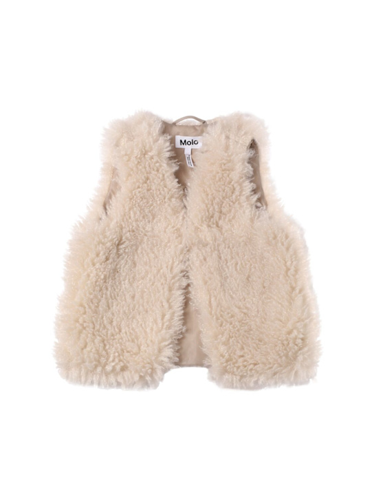 Molo: Teddy vest - バニラ - kids-girls_0 | Luisa Via Roma