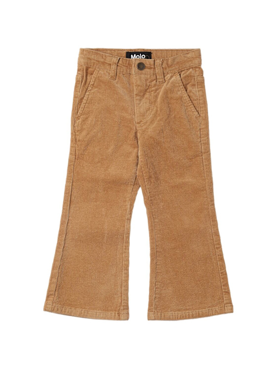 Molo: Cotton blend pants - ブラウン - kids-girls_0 | Luisa Via Roma