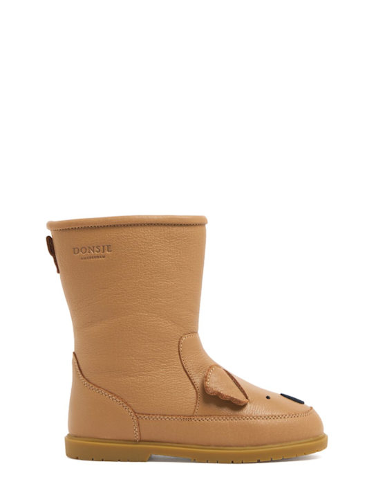 Donsje: Koala leather boots - ブラウン - kids-boys_0 | Luisa Via Roma
