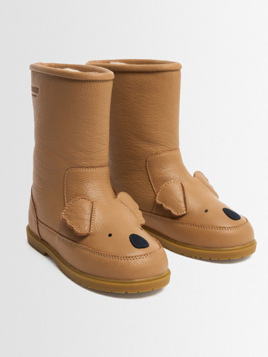 Donsje: Koala leather boots - ブラウン - kids-boys_1 | Luisa Via Roma