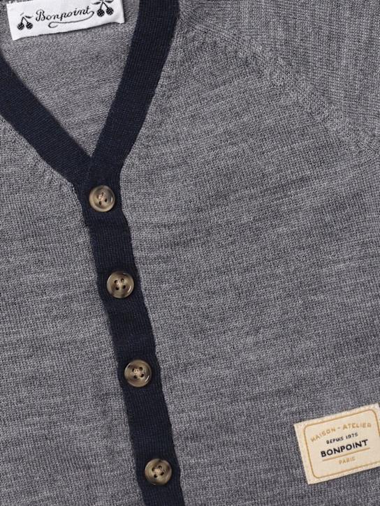 Bonpoint: Cardigan aus Wollstrick - Grau - kids-girls_1 | Luisa Via Roma