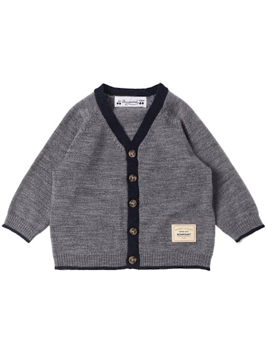 Bonpoint: Cardigan aus Wollstrick - Grau - kids-girls_0 | Luisa Via Roma