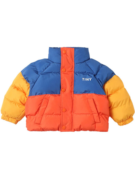 Tiny Cottons: Color block puffer jacket - Multicolor - kids-boys_0 | Luisa Via Roma