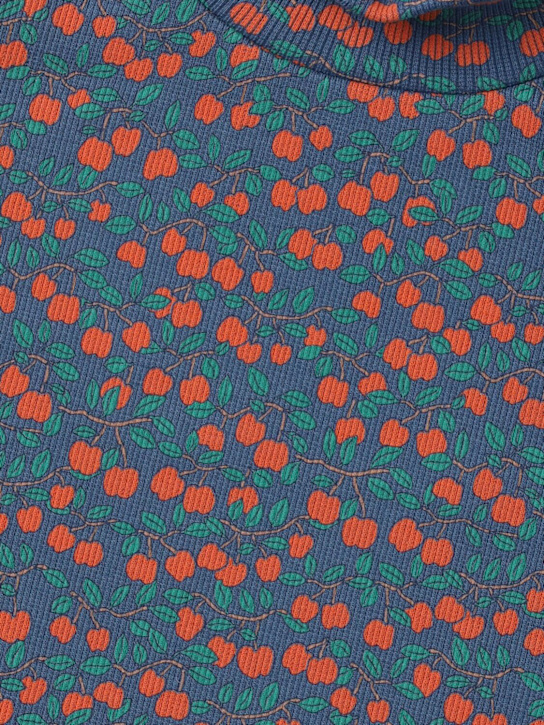 Tiny Cottons: Printed organic cotton t-shirt - グリーン/レッド - kids-girls_1 | Luisa Via Roma