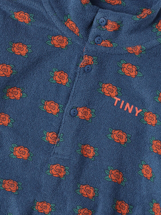 Tiny Cottons: Felpa in cotone biologico stampato - Blu - kids-girls_1 | Luisa Via Roma