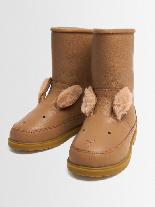 Donsje: Leather boots w/ear appliqués - Pink - kids-boys_1 | Luisa Via Roma