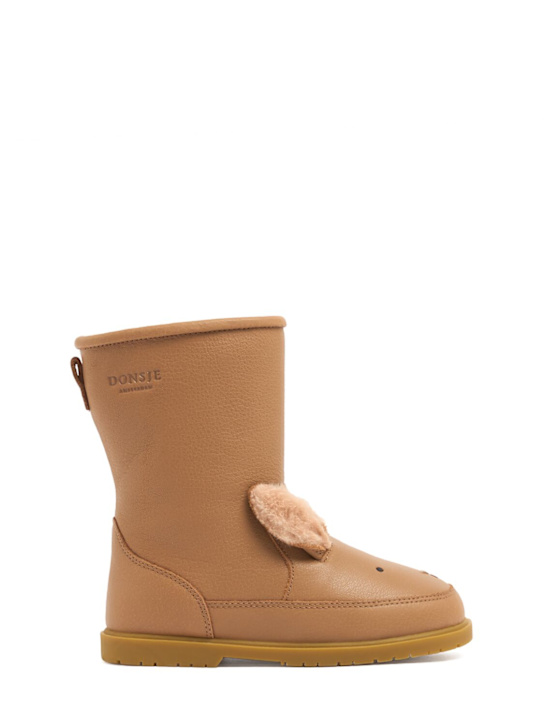 Donsje: Leather boots w/ear appliqués - Pink - kids-boys_0 | Luisa Via Roma