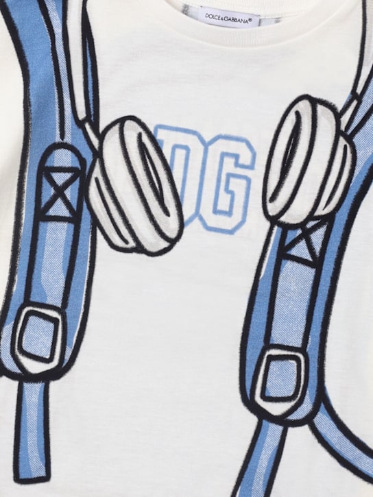 Dolce&Gabbana: Printed cotton jersey t-shirt - White - kids-boys_1 | Luisa Via Roma