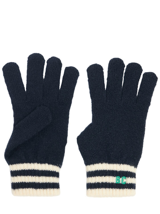 Bobo Choses: Embroidered knit gloves - ブルー - kids-boys_0 | Luisa Via Roma
