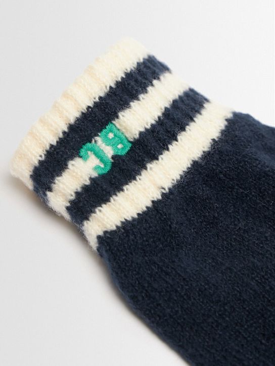 Bobo Choses: Embroidered knit gloves - ブルー - kids-boys_1 | Luisa Via Roma