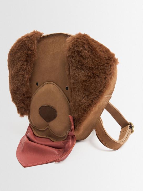 Donsje: Dog leather backpack - Brown - kids-boys_1 | Luisa Via Roma