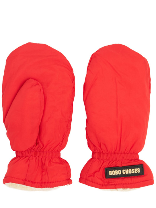 Bobo Choses: Embroidered nylon gloves - Red - kids-boys_0 | Luisa Via Roma