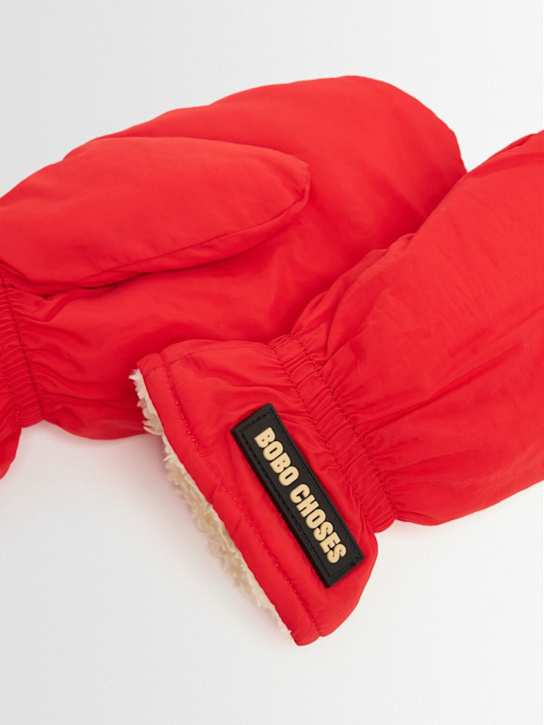 Bobo Choses: Embroidered nylon gloves - Red - kids-boys_1 | Luisa Via Roma