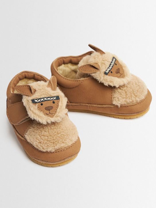 Donsje: Teddy leather boots - Brown - kids-boys_1 | Luisa Via Roma