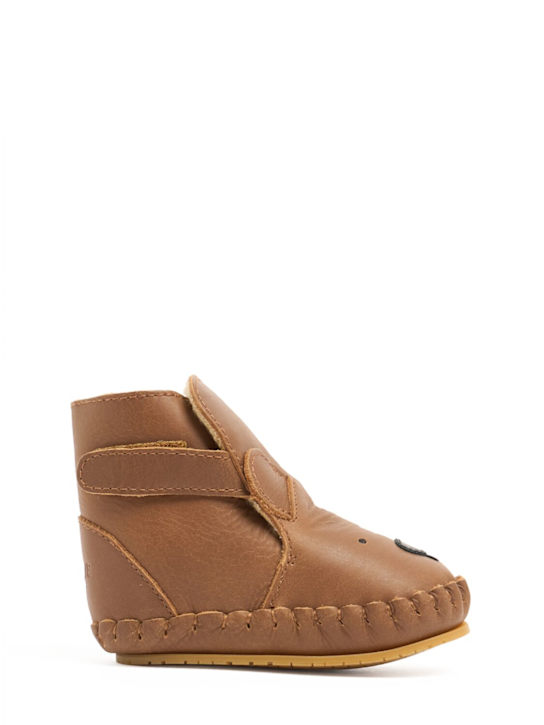 Donsje: Teddy leather boots - Brown - kids-boys_0 | Luisa Via Roma