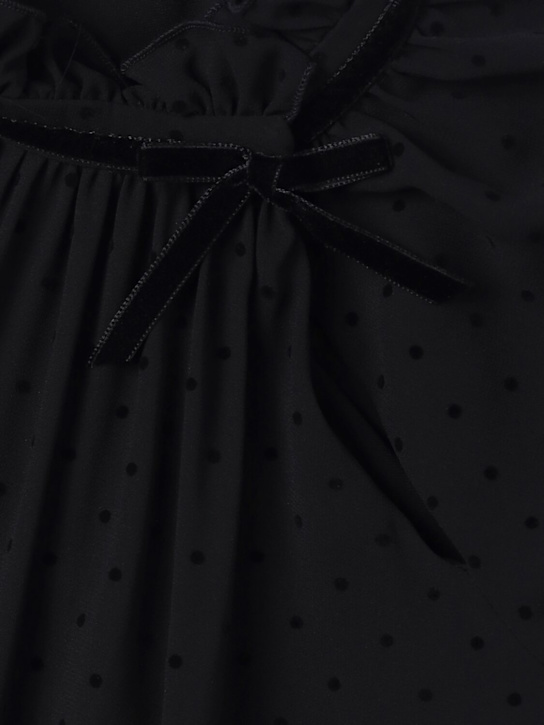 Monnalisa: Vestito in georgette a pois - Nero - kids-girls_1 | Luisa Via Roma