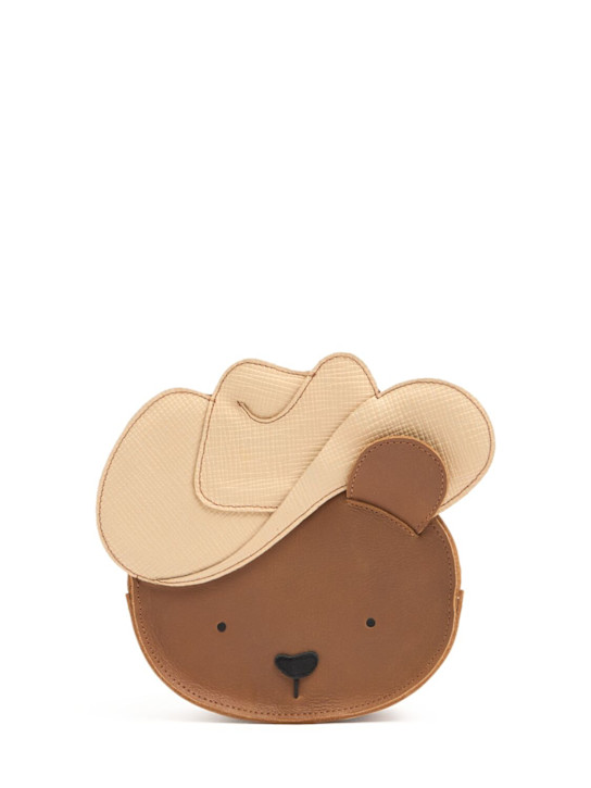 Donsje: Bear leather backpack - ブラウン - kids-boys_0 | Luisa Via Roma