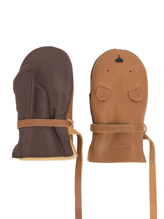Donsje: Bear nubuck leather mittens - kids-boys_0 | Luisa Via Roma