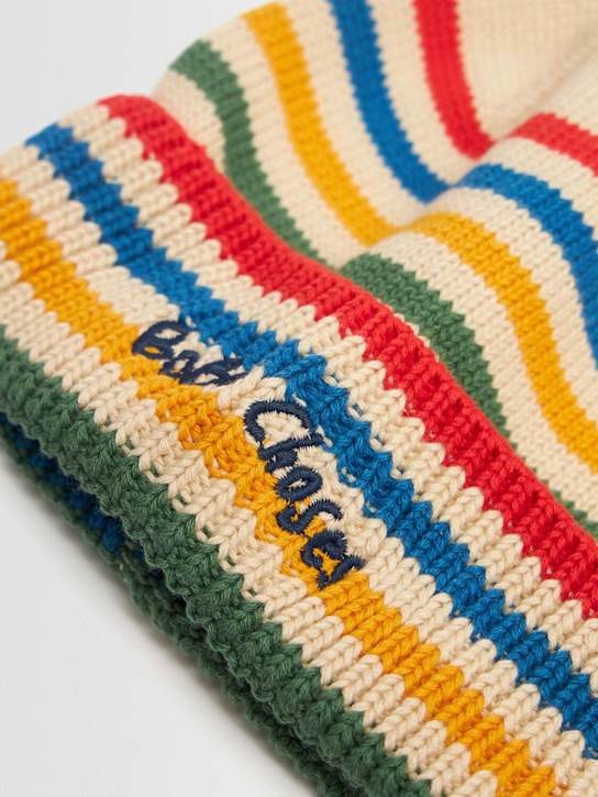 Bobo Choses: Striped knit hat - ベージュ - kids-boys_1 | Luisa Via Roma