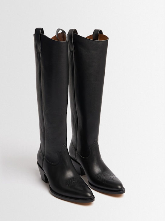 Buttero: Annie leather tall boots - Gabbiano/Nero - women_1 | Luisa Via Roma