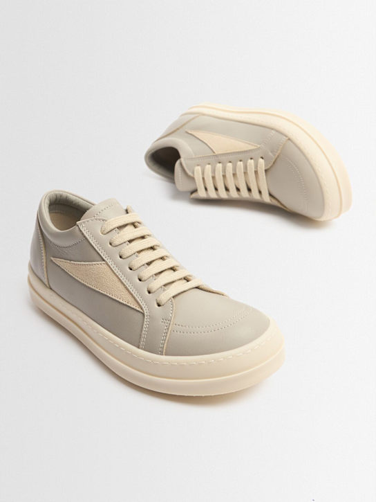Rick Owens: Leather lace-up sneakers - White - kids-boys_1 | Luisa Via Roma