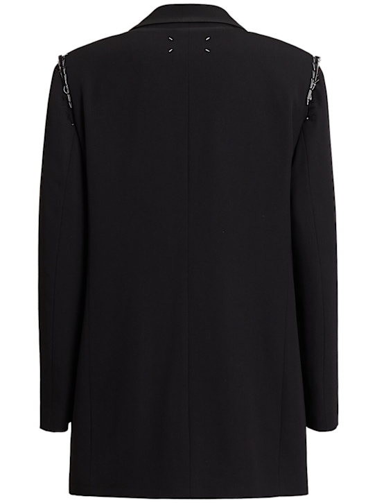 Maison Margiela: Reversible peacoat w/vest - Black - men_1 | Luisa Via Roma