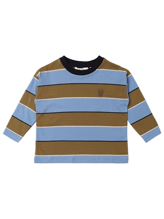 Main Story: Organic cotton long sleeve t-shirt - Blue/Brown - kids-boys_0 | Luisa Via Roma