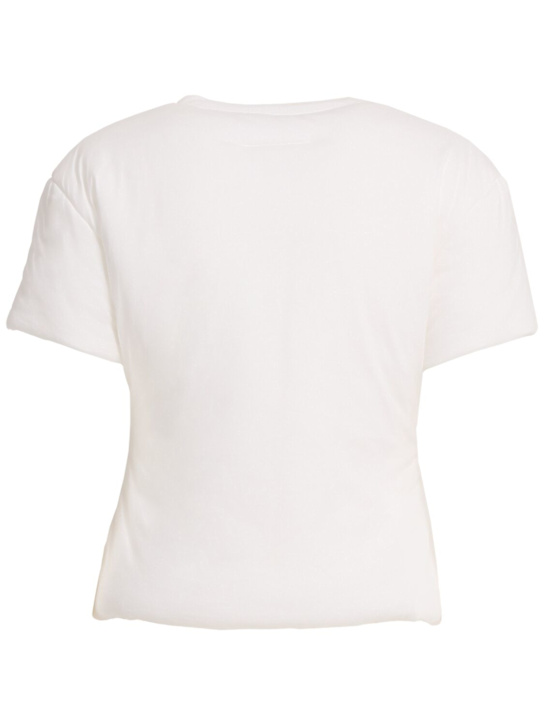 MM6 Maison Margiela: Camiseta puffer de jersey - Blanco - women_1 | Luisa Via Roma