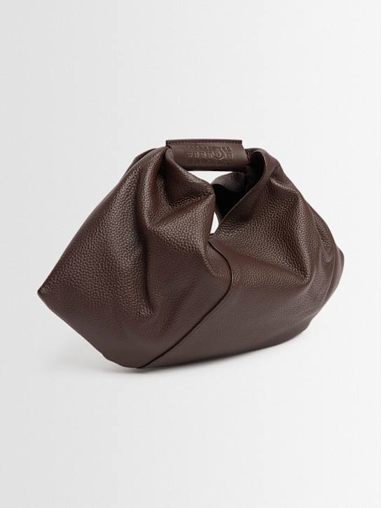 MM6 Maison Margiela: Sac mini en cuir grainé Japanese Draped - women_1 | Luisa Via Roma