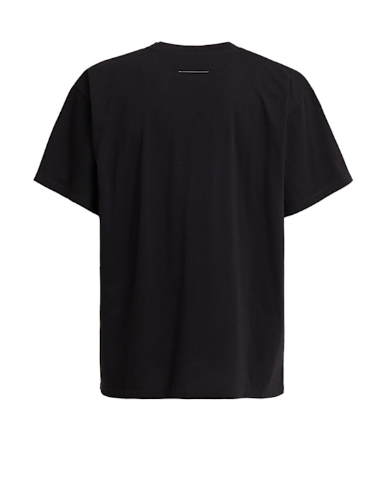 MM6 Maison Margiela: Cotton t-shirt - Washed Black - men_1 | Luisa Via Roma