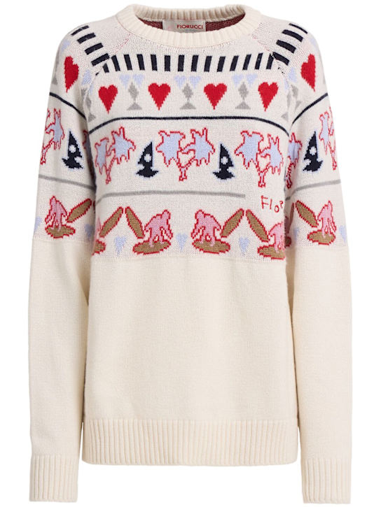 Fiorucci: Tropical Fair Isle wool blend sweater - women_0 | Luisa Via Roma