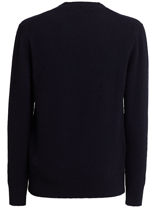 The Core: Wool knit crewneck sweater - Blue - men_1 | Luisa Via Roma