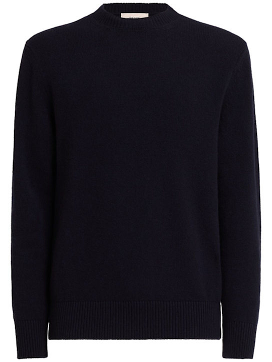 The Core: Wool knit crewneck sweater - Blue - men_0 | Luisa Via Roma