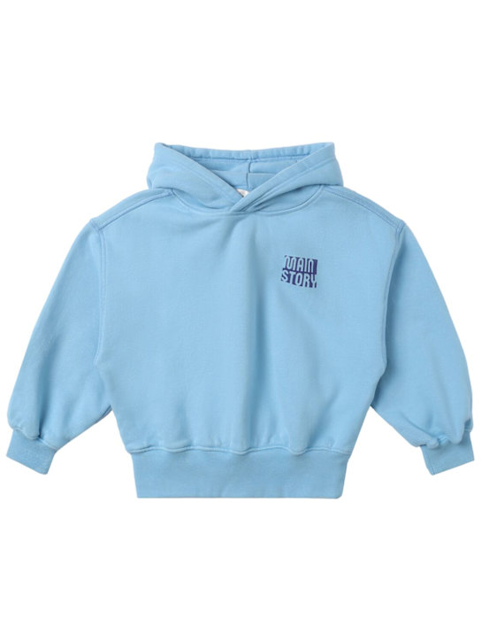 Main Story: Embroidered organic cotton hoodie - Blue - kids-boys_0 | Luisa Via Roma