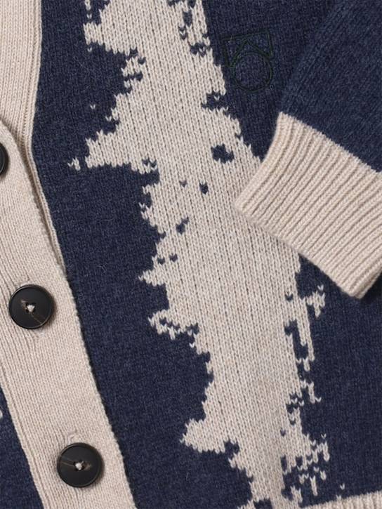 Main Story: Printed wool blend knit cardigan - Blue/Beige - kids-boys_1 | Luisa Via Roma