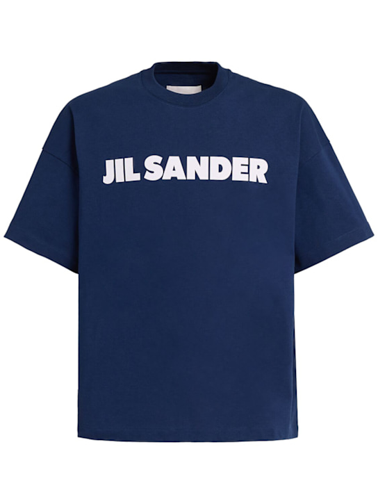 Jil Sander: Jil Sander logo cotton t-shirt - men_0 | Luisa Via Roma