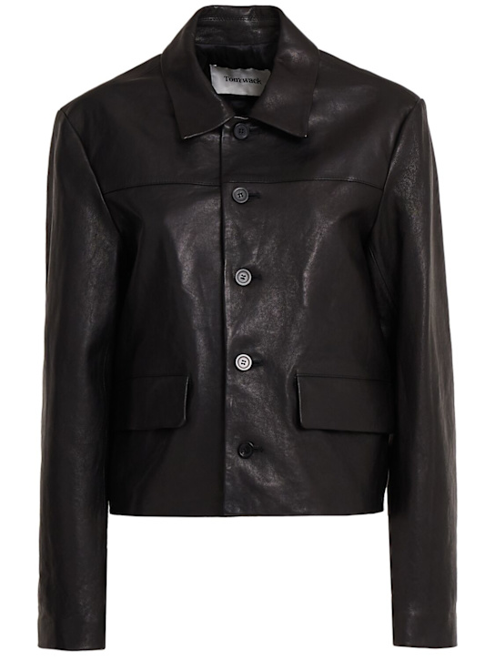 Tonywack: Veste en cuir tanné - women_0 | Luisa Via Roma