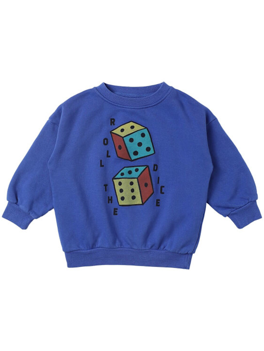 Bobo Choses: Printed organic cotton blend sweatshirt - ブルー - kids-boys_0 | Luisa Via Roma