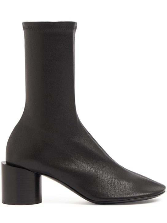 Jil Sander: 60mm Stretch leather ankle boots - Black - women_0 | Luisa Via Roma