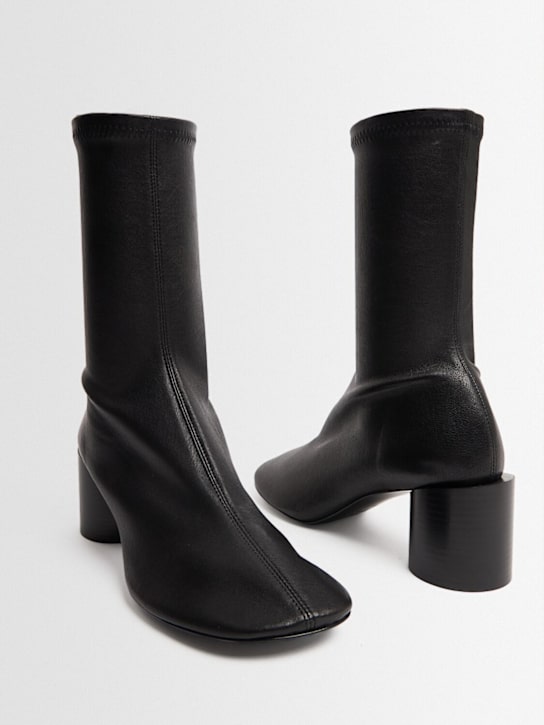 Jil Sander: 60mm Stretch leather ankle boots - Black - women_1 | Luisa Via Roma