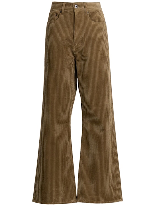 Tonywack: Loose flared corduroy pants - Khaki - women_0 | Luisa Via Roma