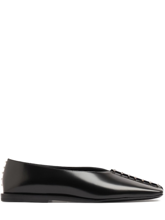 Jil Sander: Leather ballerina flats - women_0 | Luisa Via Roma